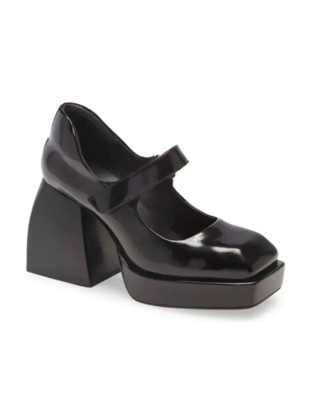 Jeffrey Campbell Chunky Mary Jane Pumps Flared Block Heels Size 8.5 Platforms